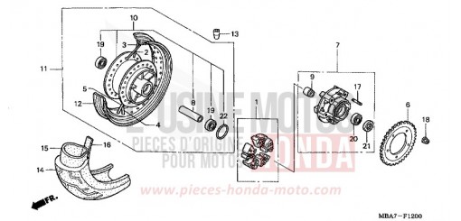 REAR WHEEL VT750C21 de 2001